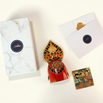 channapatna yakshagana wooden toy set handcrafted wooden figurines india gift set